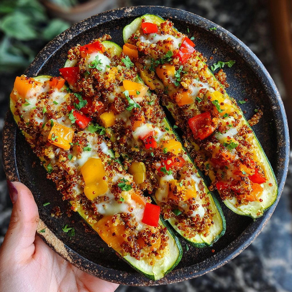 Stuffed Zucchini Boats with Quinoa