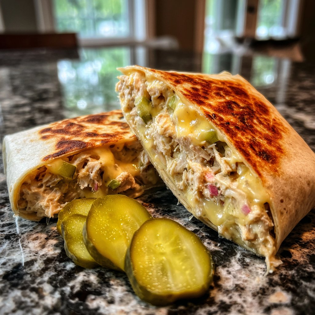 Tuna Melt Wrap with Pickles