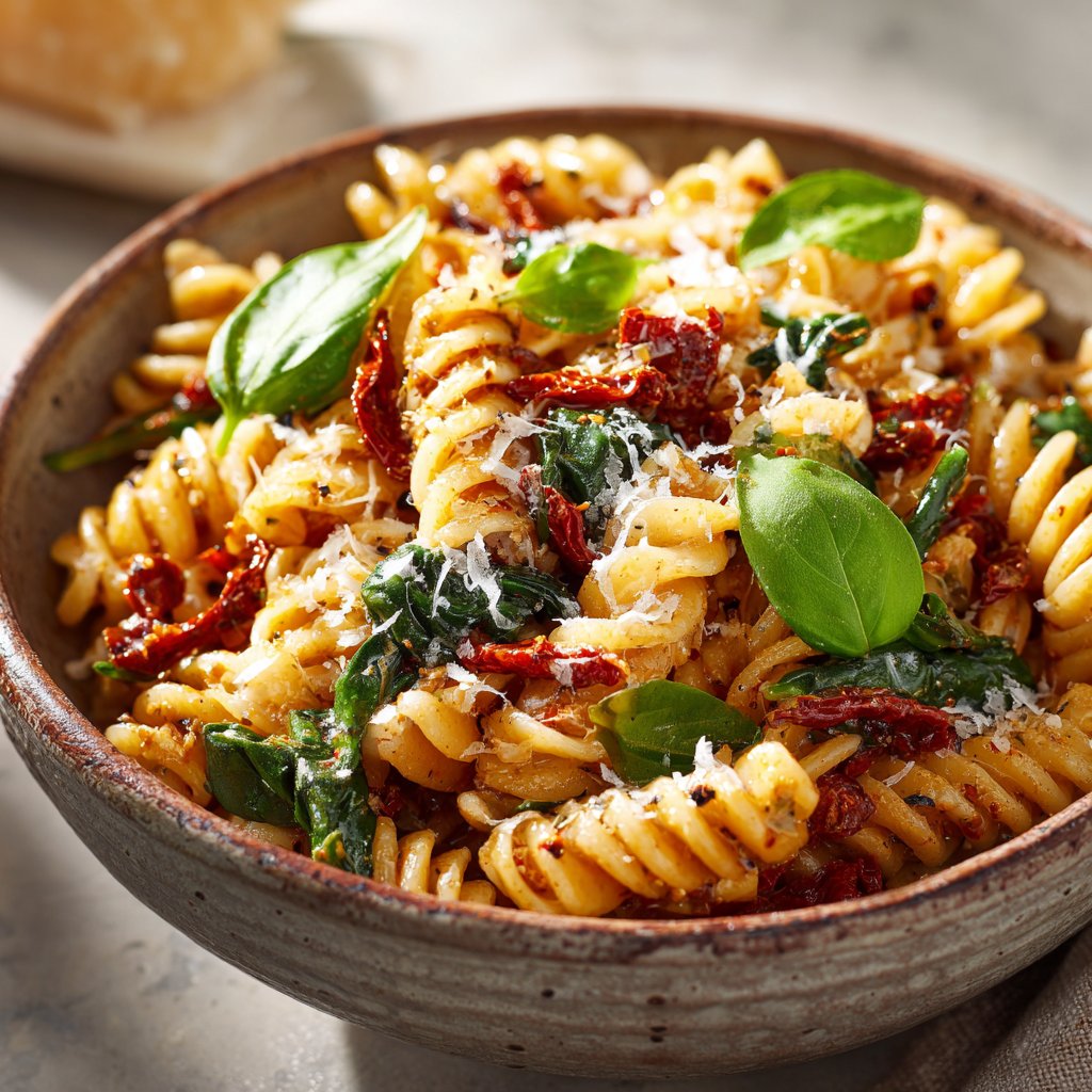 Sun-Dried Tomato Spinach Pasta
