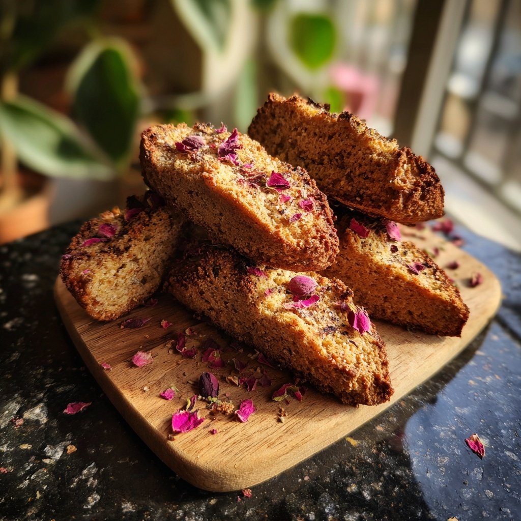 Cardamom Rose Biscotti Bites